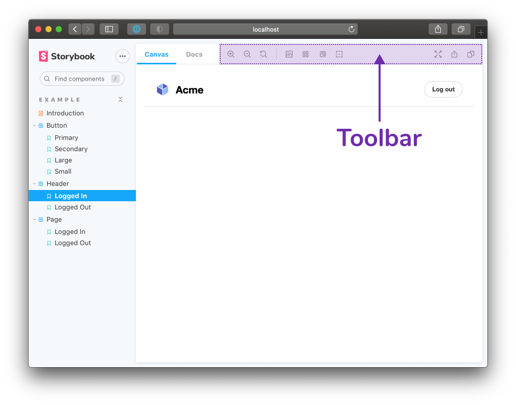 Storybook toolbar addon