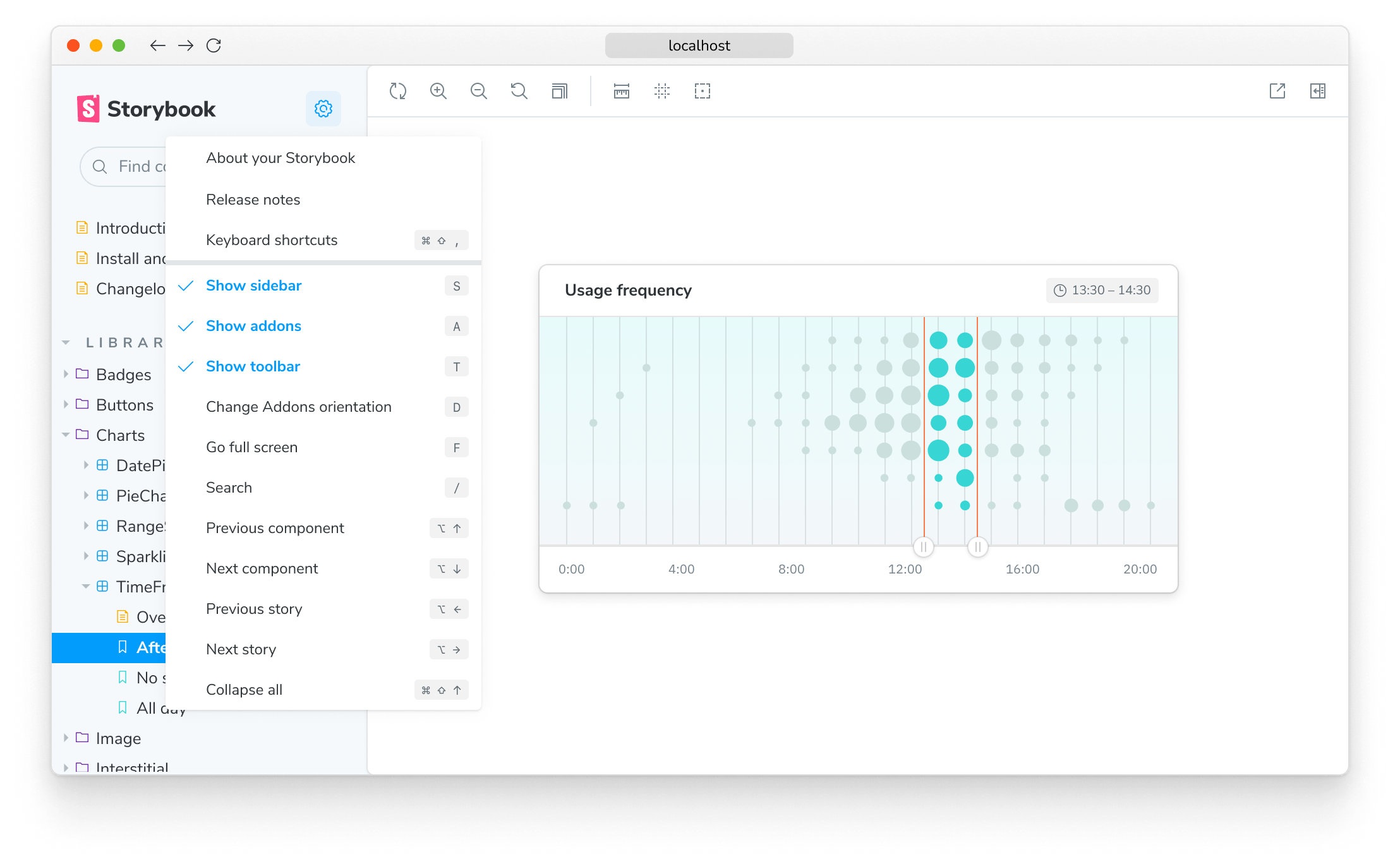 Storybook keyboard shortcuts examples