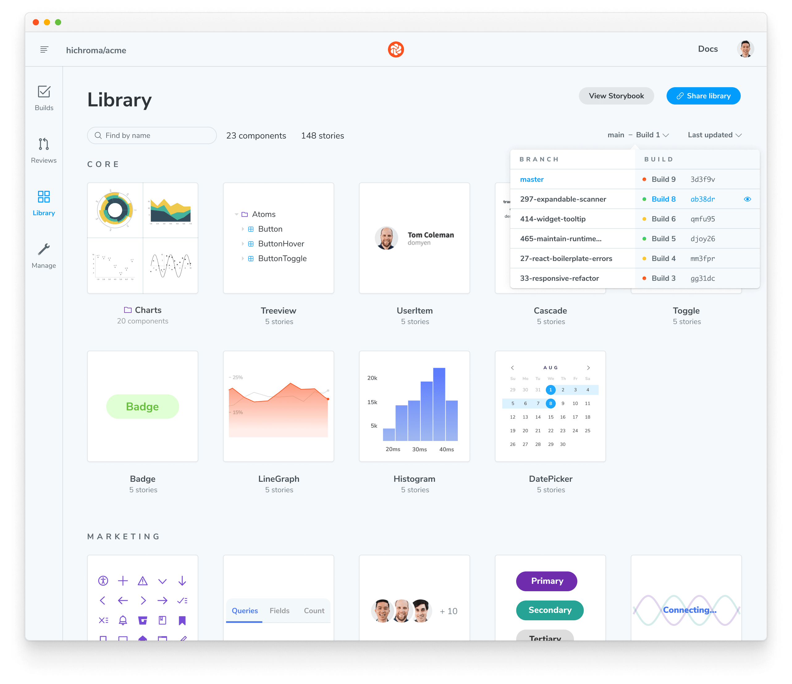 Library history in Chromatic